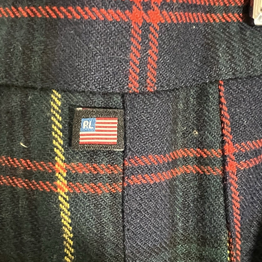 Polo Ralph‎ Lauren Plaid Wool Blend Wrap Skirt Size 14 Dark Academia Preppy EUC - Picture 4 of 6